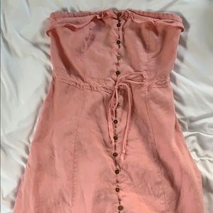 Linen strapless dress